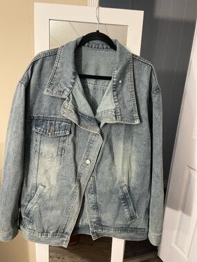 Amazon Light Blue Washed Denim Jean Jacket